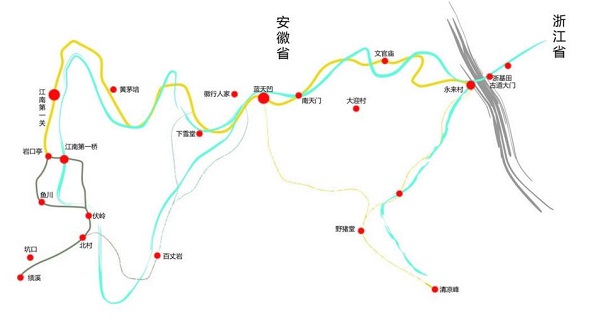 徽杭古道穿越路線圖